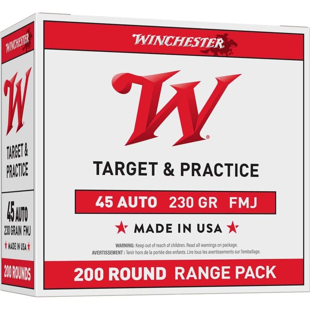 Winchester USA White Box .45 ACP 230 gr FMJ 200-round box