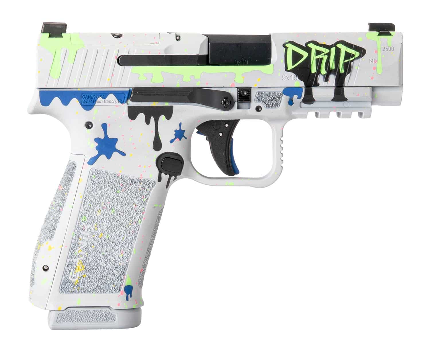 Canik METE MC9LS Signature Drip 9mm pistol white custom painted