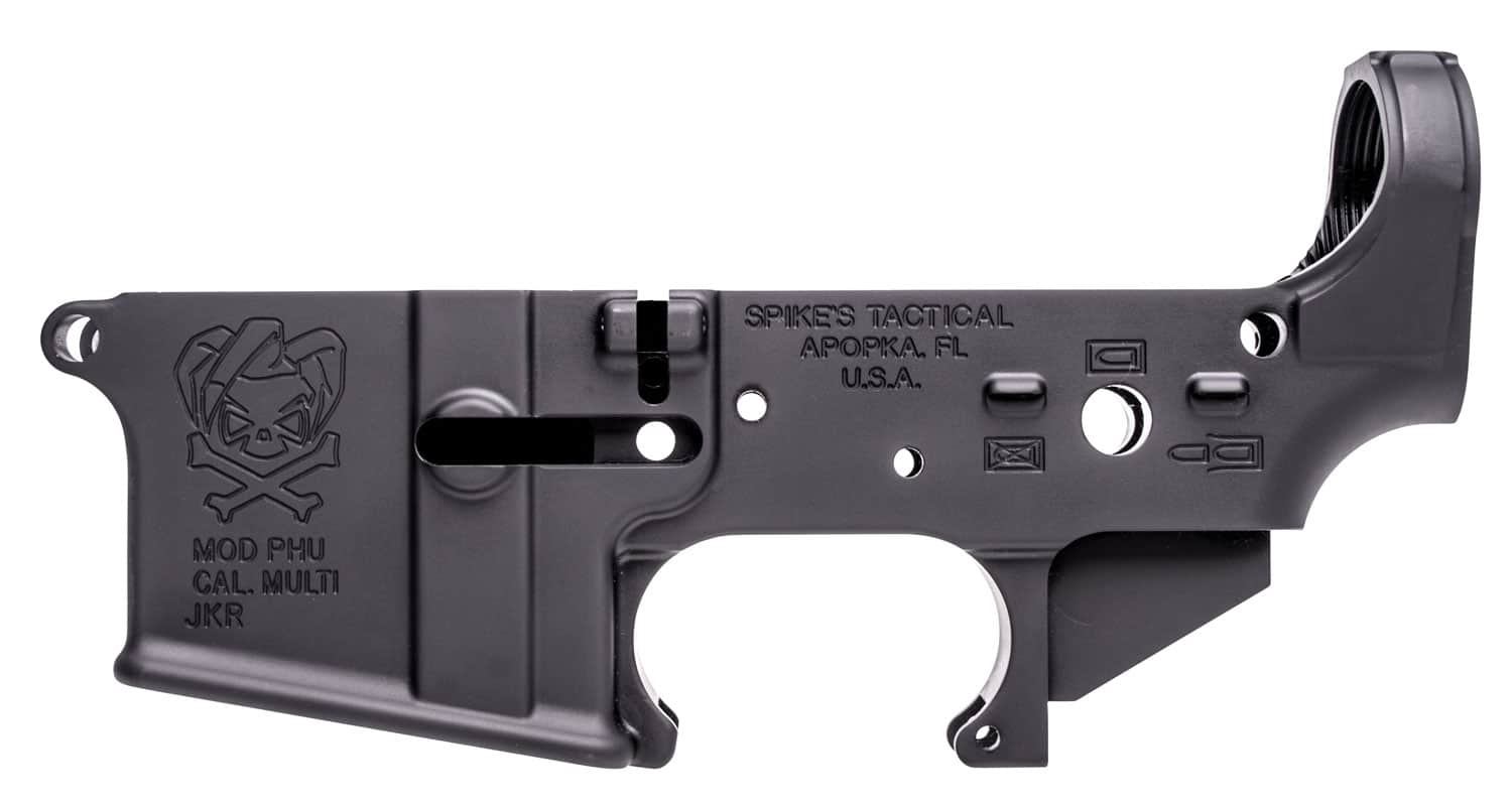 Spikes Tactical STLS024 PHU Joker black hardcoat anodized 7075-T6 stripped lower receiver