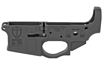 Spikes Tactical STLS022 stripped lower receiver .223/5.56 NATO black Crusader logo