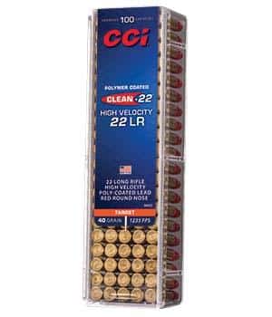 CCI Clean-22 High Velocity .22 LR 40gr LRN polymer-coated 100rd box