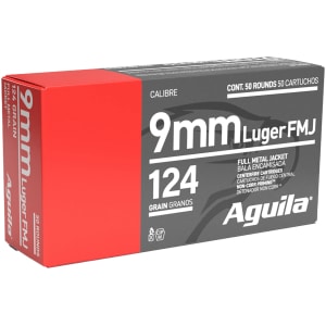 Aguila 9mm Luger 124 grain FMJ 50rd box product image
