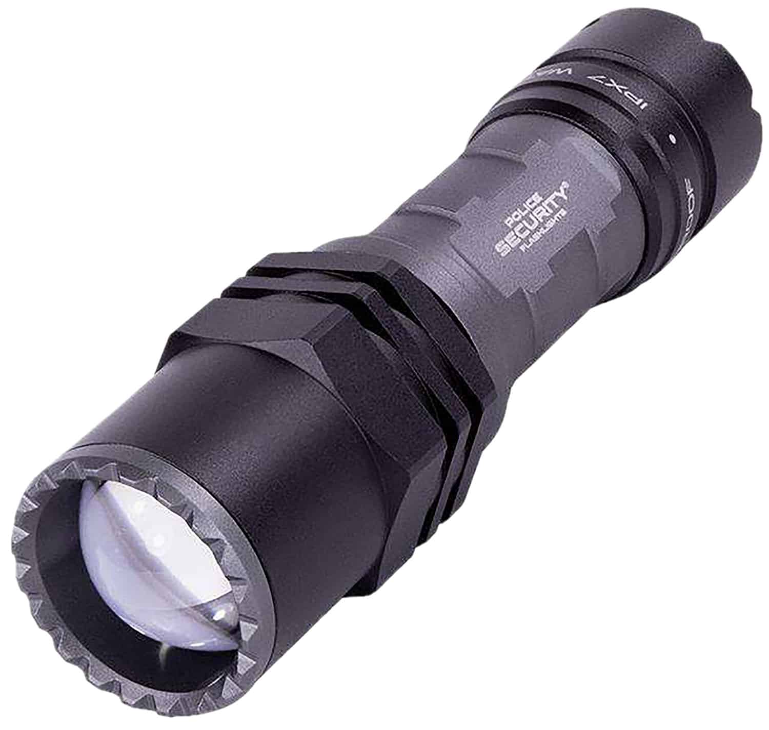 Police Security Long Throw Flashlight 400 Lumen, Black