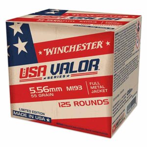 Winchester USA 250 M193 5.56 NATO 55gr FMJ 125-round box