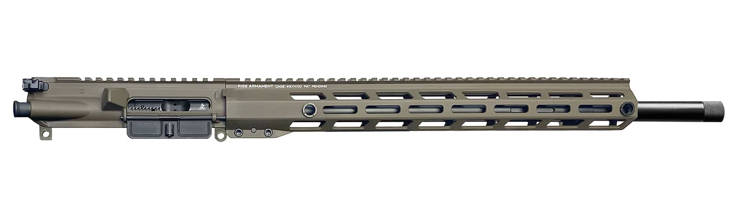 Rise Armament 6mm ARC 18-inch complete upper receiver in Patriot Brown with M-LOK handguard