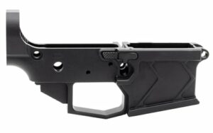 Bootleg Smuggler ambidextrous stripped lower receiver in black, machined 7075 billet aluminum