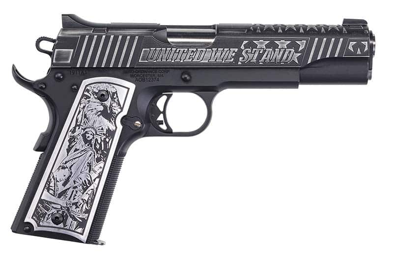 Auto-Ordnance 1911 United We Stand .45 ACP 5-inch Black Armor Cerakote with stainless accents