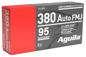 Aguila .380 ACP 95 gr FMJ ammunition 50-round box