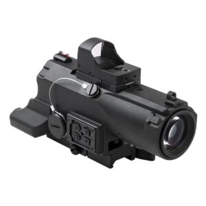 NCSTAR ECO 4x scope with integrated green laser, NAV LED and micro green dot, black