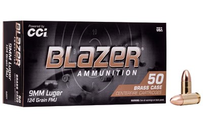 CCI Blazer Brass 9mm Luger 124 gr FMJ 50rd box product image