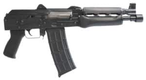 Zastava ZPAP85 5.56 NATO AK-style pistol with dark wood handguard and 30-round magazine