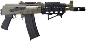 Zastava ZPAP85 5.56x45 FDE AK pistol with quad rail and chrome-lined barrel