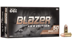 CCI Blazer Brass 9mm Luger 115 grain FMJ 50-round box