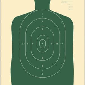 Action Target B-27S silhouette paper target 24 x 45 inches Green/White box of 100