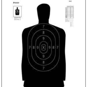 Action Target B34100 qualification silhouette paper target 17.5 x 23 in hanging 100 per box