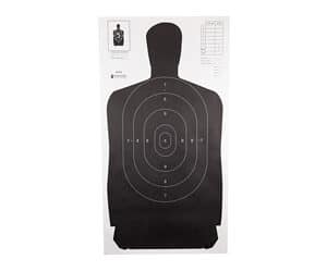 Action Target B27S black and white heavy paper hanging silhouette targets, 100 per box
