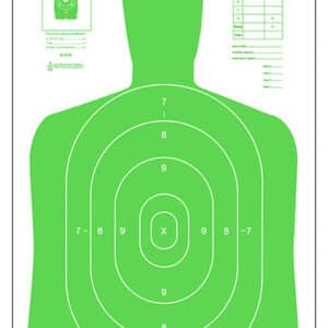 Action Target B27E high visibility fluorescent green silhouette paper target 23 x 35, pack of 100