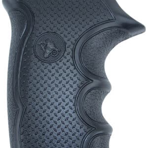 Pachmayr 02474 Diamond Pro Grip Diamond Checkering Black Rubber with Finger Grooves for Taurus Compact Public Defender