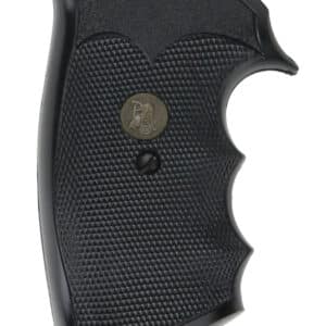 Pachmayr 02528 Gripper Grip Checkered Black Rubber with Finger Grooves for Colt Python, Trooper