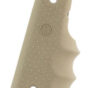 Hogue 45003 OverMolded Grip Cobblestone Desert Tan Rubber with Finger Grooves for 1911 Governement