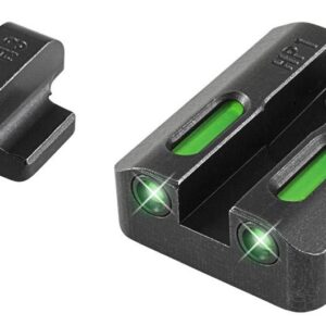 Truglo TFX Tritium/Fiber-Optic Day/Night Sights - Walther PPS (Except M2) - White Outline Front/Rear Green