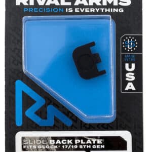 Rival Arms RA43G004A Slide Back Cover Plate Double Stack Black Anodized Aluminum for Glock 17/19 Gen5