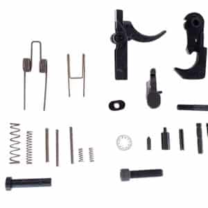 LBE Unlimited AR15 Complete Lower Parts Kit 5.56 with pistol grip and trigger guard, black