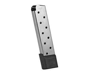 Chip McCormick Power Mag RPM 1911 10rd stainless .45 ACP magazine with black base pad