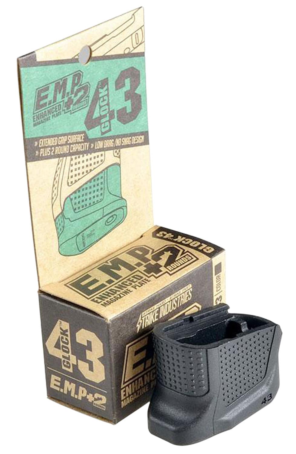 Strike Industries EMPG43 Enhanced Magazine Plate for Glock 43 +2