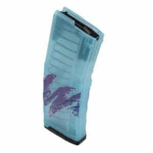 Amend2 Mod C Teal Jazz 30-round AR-15 magazine, 5.56/.223, translucent polymer