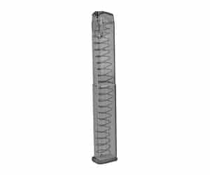 ETS 40-round clear polymer 9mm magazine compatible with Glock 17/19/26/34/45