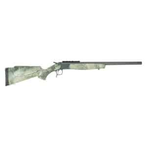 CVA Scout V2 TD .44 Rem Mag single-shot rifle with 22-inch gray threaded barrel and Realtree Rockslide stock