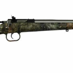 Keystone Crickett G2 .22 LR single-shot bolt-action rifle with Mossy Oak Break-Up synthetic stock and stainless metal