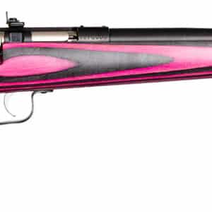 Keystone Crickett youth .22 LR rifle 16.12in stainless barrel pink black laminate stock