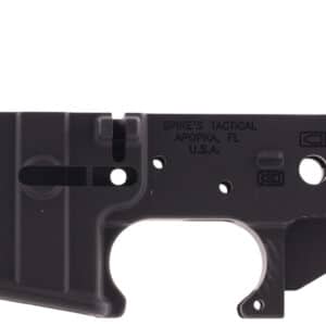 Spikes Tactical STLS019 Spider stripped AR-15 lower receiver, black hardcoat anodized