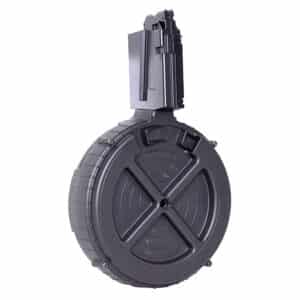 BLG 110-round rotary drum magazine for Mauser M-15 .22 LR, black polymer