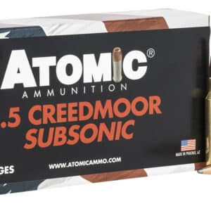 Atomic 6.5 Creedmoor 129gr subsonic ammo 20rd box