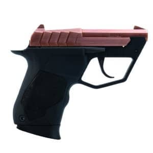 TAURUS 22TUC .22 LR pistol with Rose Gold PVD slide and black polymer frame