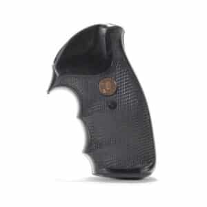 Pachmayr Gripper black rubber grip for Ruger Security Six, checkered with finger grooves