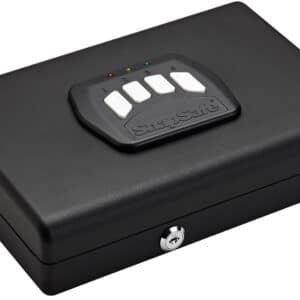 SnapSafe 75432 Keypad Vault black steel safe with foam-lined interior, 8.5 x 11 x 2.25 inches