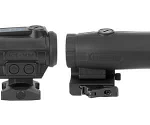 Holosun ARO-EVO enclosed red dot paired with HM3X 3x magnifier, black finish