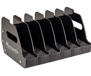 Hornady 6 Gun Pistol Storage Rack black metal with foam and plastic dividers