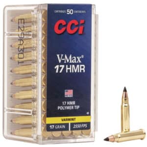 CCI V-Max 17 HMR 17 gr polymer-tip ammunition 50-count box