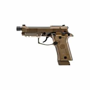 Beretta 80X Cheetah .380 ACP 4.4-inch threaded barrel desert tan side view