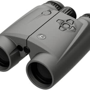 Leupold BX-6 Range HD 10x42 rangefinding binoculars in gray showing eyepieces and objective lenses