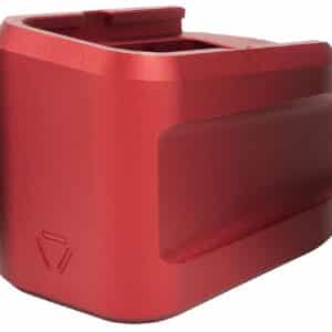 Strike Industries red extended magazine plate for Glock G19, 6061 T-6 Aluminum, +5 rounds