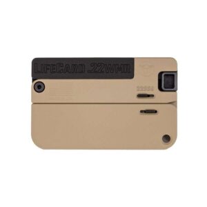 Trailblazer LifeCard .22 WMR folding single-shot pistol, 2.5 inch barrel, tan aluminum