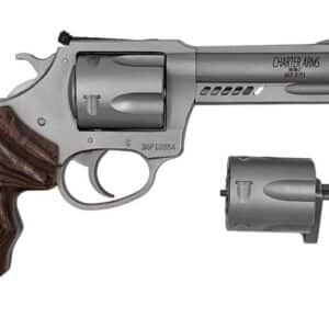 Charter Arms Double Dog 4.2 inch ported stainless revolver with walnut backpacker grips