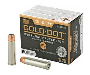Speer Gold Dot Short Barrel .357 Magnum 135 grain hollow point 20-round box