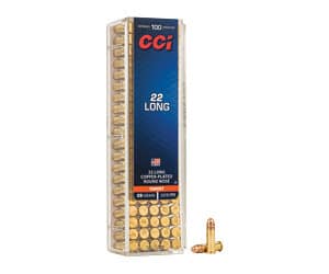 CCI 29 gr copper-plated round nose rimfire ammunition 100-count box